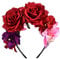 Merroyal Stirnband im Stil Frida Kahlo mit mexikanischer Blumenkrone, Party-Kostüm, Halloween, Kopfschmuck Gr. Einheitsgröße, Rot Violett Pink