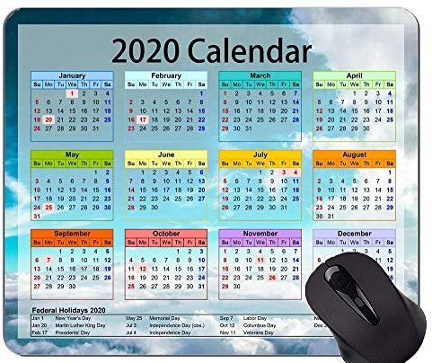 2020 Kalender Mauspad Anti-Rutsch, dunkelblauer Himmel unter dem Motto Mauspads