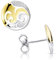MATERIA Gold Ohrstecker Damen rund - 925 Silber Ohrringe Stecker Ornamente vergoldet mit Zirkonia in Etui SO-388-Gold