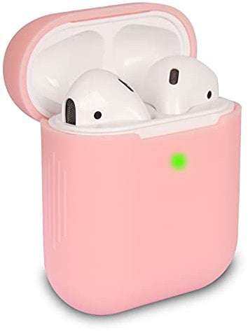 KOKOKA Case Cover Compatible with AirPods 2&1, Silicone Shockproof Case Cover for Airpods 2&1 Front LED Visible Support Wireless Charging, Pink