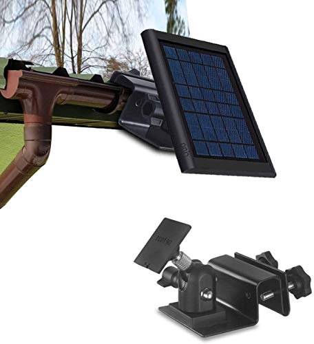 Dachrinnenhalterung für Ring-Solarpanel – OkeMeeo Außenhalterung für Arlo, Eufy, Reolink Solarpanel für maximale Sonneneinstrahlung, Schwarz, 1 Stück