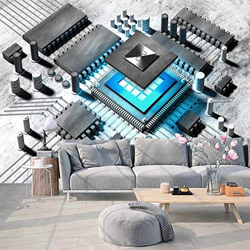 Benutzerdefinierte 3D Fototapete Technologie Künstliche Intelligenz Cpu Computer Platine Poster Wandmalerei Wandbild Wohnzimmer 350Cm(W)×245Cm(H)