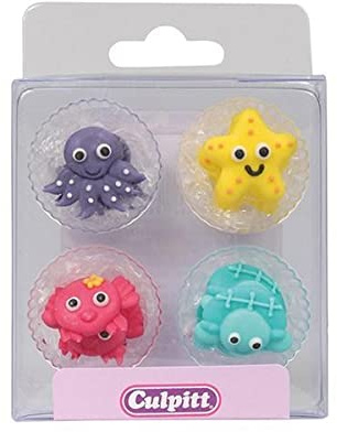 Under the Sea Sugar Toppers - 12er Pack: Kuchengarnitur - Multicolored - Geburtstag, Party, Feier