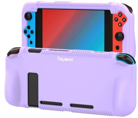 Teyomi Hülle für Nintendo Switch, Schutzhülle aus Silikon mit Federung und Anti-kratzt Spiel Kassette Slot Design