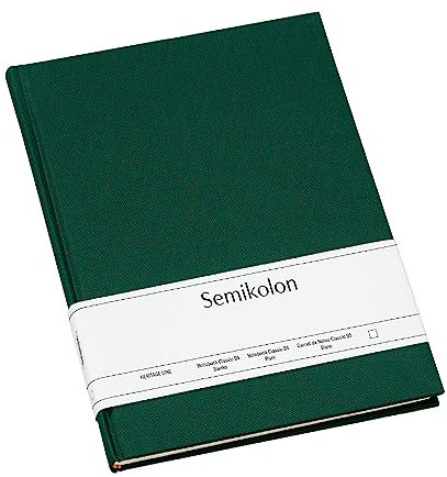Semikolon 364708 Notizbuch Classic B5 blanko - 176 Seiten, cremeweißes Papier - Lesezeichen - forest grün