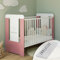 Kids Collective Babybett Gitterbett mit Matratze & Kleine Prinzessin Gravur 60x120 höhenverstellbar | herausnehmbare Sprossen Weiss pink Mädchen Made in Europe
