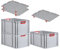 PROREGAL SuperSparSet 3x Eurobox NextGen Color mit Auflagedeckel & Schiebeschnappverschlüsse, HxBxT 32x40x60cm, 65L, Griffe rot offen, Verstärkter Boden, Eurobehälter Transportbox Transportbehälter