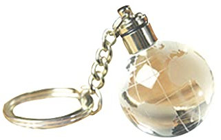 Générique Porte-clés boule de cristal 3D gravée globe porte-clés LED Glow pendentif élégant et populaire, conforme à l'image.