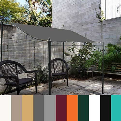 Toile d'ombrage 1.2x3.4M Protection Soleil Rectangulaire Toile d'ombrage avec Le Kit de Fixation pour Jardin Terrasse Balcon, Gris Foncé