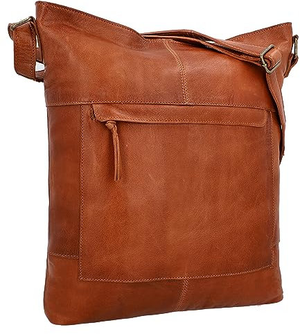Gusti Umhängetasche Leder- Maola Handtasche Ledertasche Umhängetasche Laptoptasche Braun Leder Damen