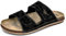 JOMIX Herren Sandalen Sommer Bequem Leder Clogs Türkische Badeschuhe Vaterstag Pantoletten (Schwarz, 45 EU, TU2003)