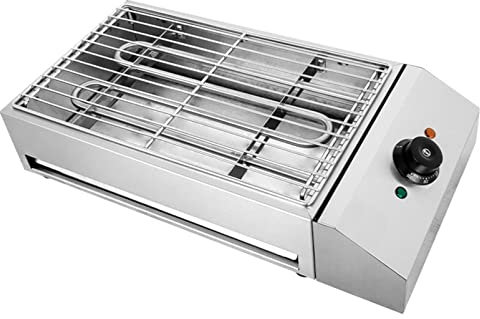 MytaYtElectric Grill Smokeless Electric Indoor Senggrill Adjustable Temperature Control Food Grill Plate Stainless Steel Restaurant Teppanyaki Grill