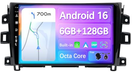 BXLIYER |6G+128G Octa Core| Android 16 Autoradio für Nissan NAVARA NP300 (2016-2018) - CarPlay/Android Auto - LED Rückfahrkamera & MIC - IPS 10.1 Zoll 2 Din - DAB Lenkradsteuerung Fast-Boot 360-CAM