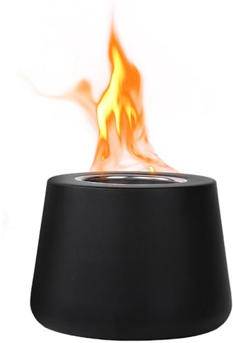 Zhongtou Cheminée intérieure au bioéthanol - Cheminée de Table au bioéthanol - sans fumée - avec Chambre de Combustion - Table - pour l'intérieur et Le Salon - Noir