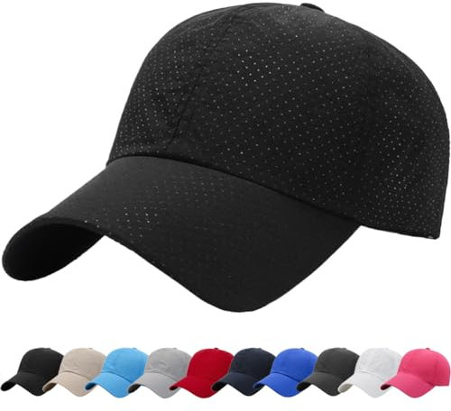 DURINM Cappello da Baseball Traspirante Cappellino Uomo con Visiera Cappellino Uomo con Visiera Regalo Nonno/papà Cappello Baseball Uomo con Visiera Regalo Uomo (Nero)