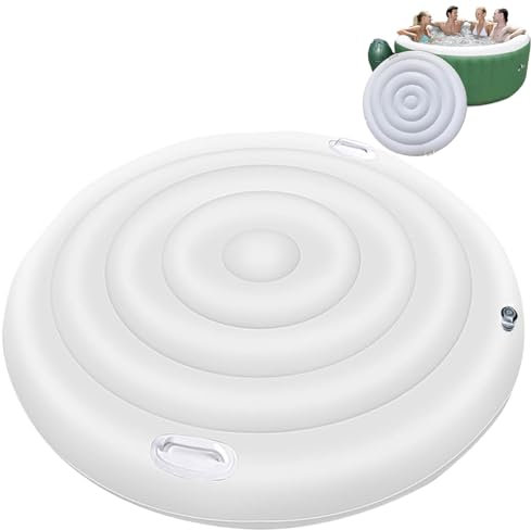 Housse de protection pour jacuzzi gonflable, 145 cm, isolée, coupe-vent et imperméable, housse ronde avec poignées, économie d'énergie pour spa