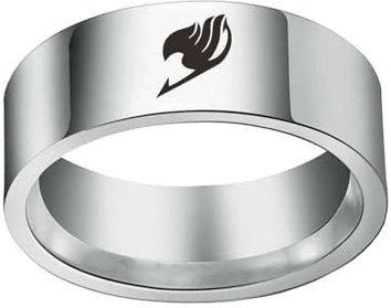 XJruixi Mojygt Mode Japanisch Anime Anime Fairy Tail Ring Tattoo Abzeichen Emaille Cartoon Edelstahl Ringe Cosplay Schmuck Geschenke