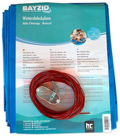Robuste Pool Abdeckplane Rund ⌀ 5,8 m - 300g/m² | Sommer- und Winterabdeckplane für Runde Pools bis 5 m Durchmesser | Pool Plane Winter | Poolabdeckung | Schwimmbad Abdeckung für Ganzjährigen Schutz