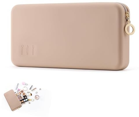 Makeup Bag for Travel, Silicone Makeup Bag Large Capacity Travel Cosmetic Bags Silicone Cosmetic Pouch Women Portable Travel Makeup Bag for Beauty Tools Brushes Toiletries
