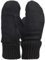 Fäustlinge Damen Winter Handschuhe Wolle Fausthandschuhe Plüschfutter Wollhandschuhe Doppellagig Warm Strickhandschuhe Winddicht Winterhandschuhe Damen Herren Handwärmer für Outdoor Fahrrad Schwarz