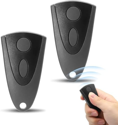 434,92 MHz Tor-Fernbedienung, 2 Stück Fernbedienung für Tore für Fernbedienung Novotron 502 MAX43-2 512 MIX43-2, 2 Kanäle,Schwarz