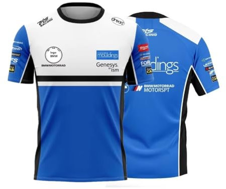 T-Shirt für Herren Replik für Motorrad BMẂ BSB (DE/NL/SE/PL, Alphanumerisch, L, Regular, Regular, Azul)