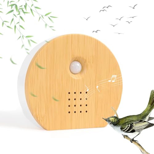Vogelstimmen Box, Naturklangbox-Lautsprecher mit Wandhalterung,9 Vogelstimmen,Plätschern eines Baches und Waldquellen,Vogelstimmen-Bewegungssensor für Badezimmer Spa und Entspannung
