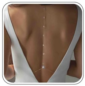 Gold Rücken Halskette Für Rückenfreie Kleid Silber Cz Braut Hintergrund Halskette Choker Strass Tropfen Bräute Zurück Kette Halskette Kristall Körper Hochzeit Halskette Lange Tropfen Y Lariat Frauen