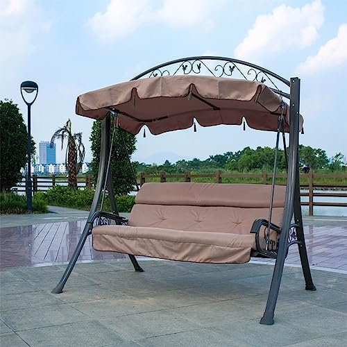 WOTZOV Schaukelstuhl aus Eisen für die Veranda im Freien, Schaukelstuhl aus Eisen, Hängesessel, Schaukelstuhl, Hängematten-Schaukelstuhl, geeignet für den Garten am Po