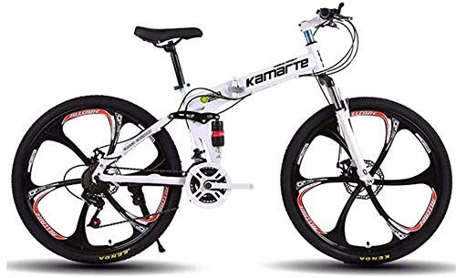 ERSINIAN Mountainbike 26 Zoll Klapprad, Erwachsene Mountainbike, 21/24/27 Geschwindigkeit Stoßdämpfer Doppelscheibenbremsen, Studentenfahrrad Assault Bike Klappauto,A-24Speed/E-21Speed