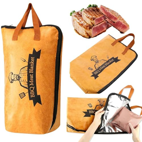 BBQ Blanket – Auslaufsichere Isoliertasche für Räucherfleisch (Brisket/Schwein/Pute). Wiederverwendbar mit breiter Öffnung. Robustes Grillzubehör für Männer/Väter, Camping & Picknicks