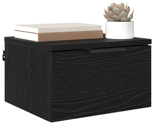 vidaXL Bedside Cabinet Black Oak 34 x 30 x 20 cm Engineered Wood