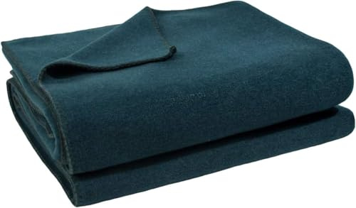 Zoeppritz Soft-Fleece Decke mit Cashmere Handfeel - 110 x 160 cm - Oeko-TEX 100 - Made in Italy - 795 Dark Ocean