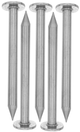 SHINEOFI Picchetti di Terra della Proprietà e Chiodi da Rilevamento in Acciaio Inox 7 Cm, Set da 5 Pezzi per Marcatori di Rilievo Topografico, Punti di Controllo e Osservazione