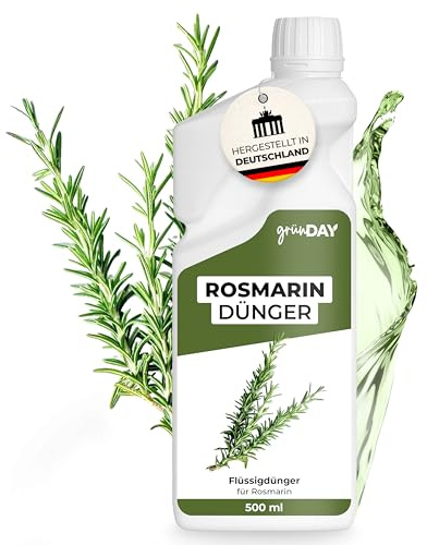 Rosmarin-Dünger 500 ml – Flüssiger mineralischer NPK 12-4-6 Dünger mit Spurennährstoffen für Rosmarin – Für Blattbildung & gleichmäßiges Wachstum – Konzentrat für ca. 400 L Gießwasser