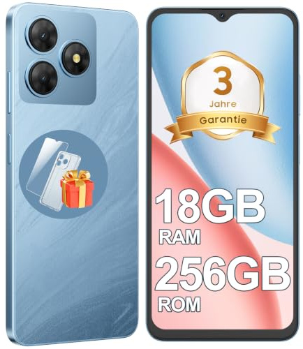 NexiPosket Téléphone Portable Pas Cher 18Go+256Go/TF 2To, Smartphone Android 4G Double SIM, Écran 6,56'' HD+ 90Hz, Batterie 5000mAh, Caméra AI 13MP+8MP, Face ID/OTG/GPS, Garantie 3 Ans - Bleu