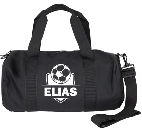 Herz & Heim® Sporttasche Fußball personalisiert mit Name – Trainingstasche für Fußballer – Sport Tasche als Geschenk – Duffle Bag für Fußballtraining, Verein & Freizeit