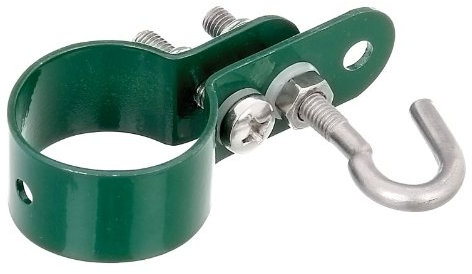 Schelle für Geflechtspannstäbe, verzinkt, grün, Ø38 mm