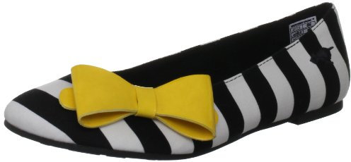 Rocket Dog Women's Vinny Black Cafe Stripe Ballet 3 UK