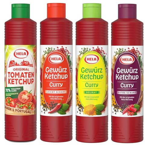 German Hela Ketchup Set - 4 Different Bottles (Each 800 ml)