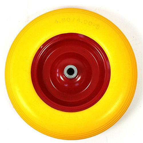 Roue de brouette en polyuréthane - Pneus en caoutchouc 4.80/4.00-8 - Diamètre 400 - Pour brouette