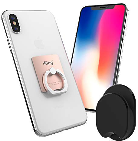 iRing Premium Style Ring, Smartphone-, Handy-Halterung, Haltegriff, Standfuß, Autohalterung, Selfie, für iPhone 6/6Plus/6S, Galaxy 5/S6/Note, Sony Xperia Z5, LG G4/Nexus 5 X, Huawei G8/P8, HTC One A9/M9/Desire Rosegold