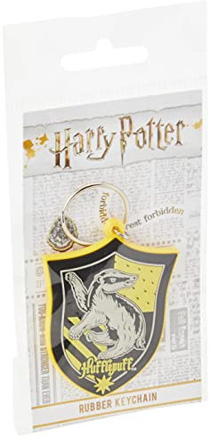 HARRY POTTER Porte-clés en caoutchouc avec blason de Poufsouffle - Produit officiel