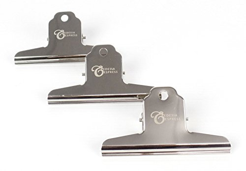 EDESIA ESPRESS - Verschlussklammer für Kaffeetüten - Stahl - 100 mm breit - 3 Stück
