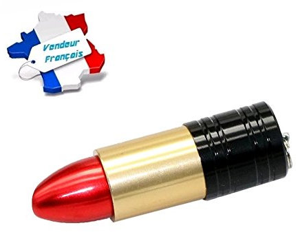 Cle USB Originale Rouge à Lèvres Rouge et Or 16go, Clé usb mode femme