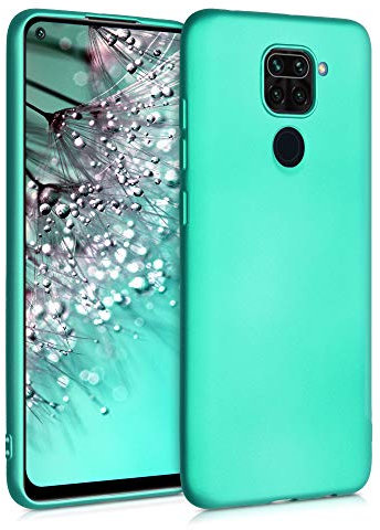 kwmobile Case kompatibel mit Xiaomi Redmi Note 9 Hülle - Schutzhülle aus Silikon metallisch schimmernd - Handyhülle Metallic Türkis