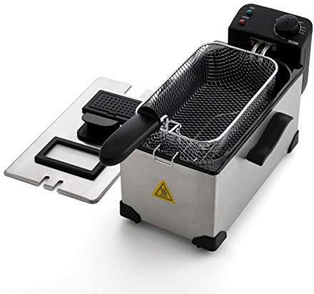 DCOOK FREIDORA DE Aceite 3L, Acero Inoxidable, Negro, Estándar