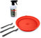 Sili The Deluxe Saw Blade Cleaning Kit includes the Saw Blade Cleaning Tray with Trend CLEAN/500 Tool Cleaner in an 18 ounce Spray Bottle and the Fulton 3 Piece Assorted Wire Brush Set