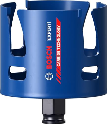 Bosch Professional 1 x Sierras de corona Expert Construction Material, para Madera blanda, 79 mm, Accesorios Taladro de impacto rotativo
