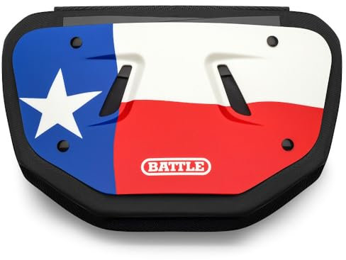 Battle Sports Novelty Fußball Rückenplatte - Hartschale für den unteren Rücken mit konturiertem Schaumstoff für hohen Aufprallschutz - Erwachsene, Texas-Flagge, Rot